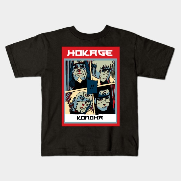 hokage konoha Kids T-Shirt by FIFTY CLOTH